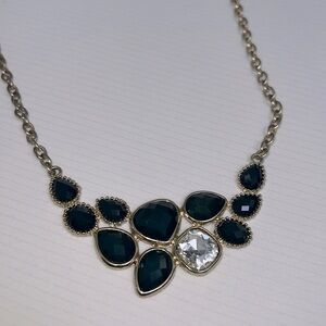 Dark Green Gold Statement Necklace